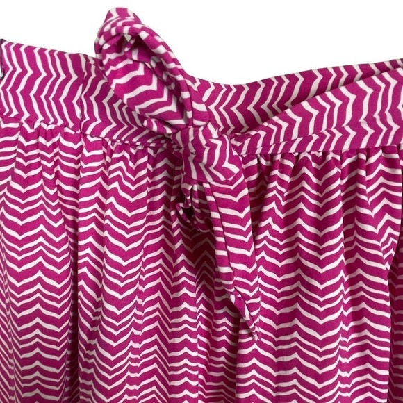 Vineyard Vines Mini Tie Knot Skirt Women's Size S Pink White Chevron - Picture 2 of 6